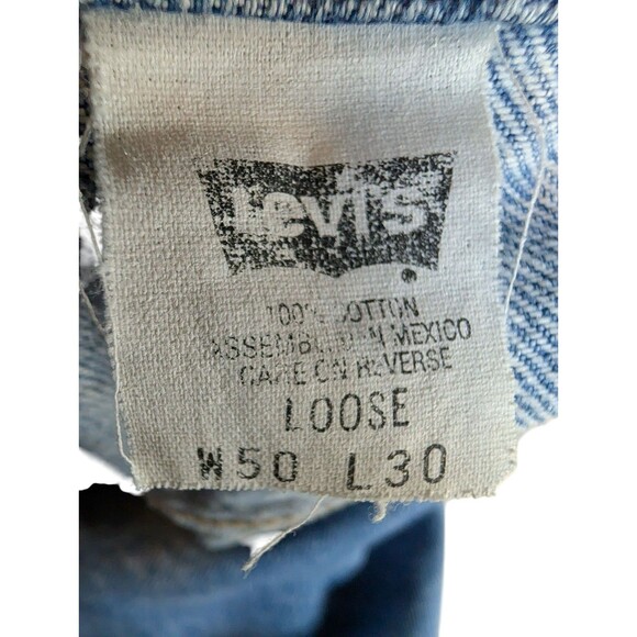 Levis Vintage Distressed Jeans 545 Mens 50X30 Loose Fit Blue Denim Big & Tall - Picture 6 of 8
